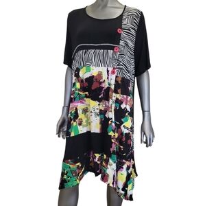 303. NWT C'Fait Pour Vous Paris Colorful Abstract Women's Dress - Size Medium